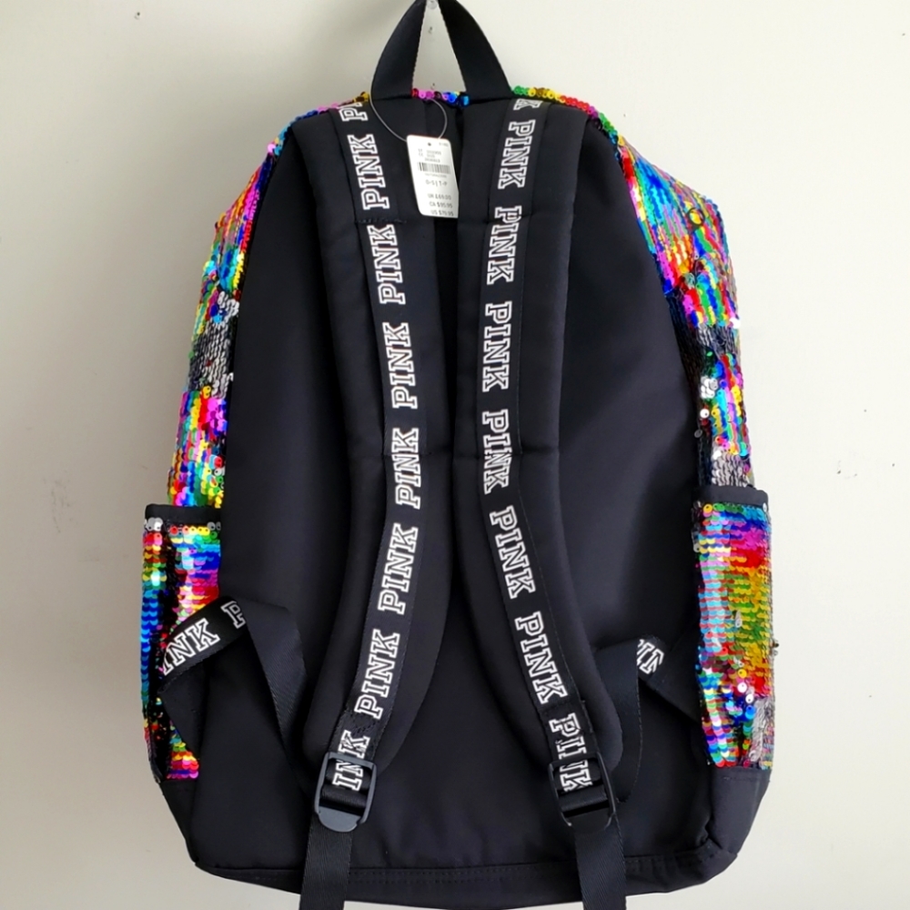 PINK VICTORIA'S SECRET SEQUINS BACKPACK - Picture 4 of 5